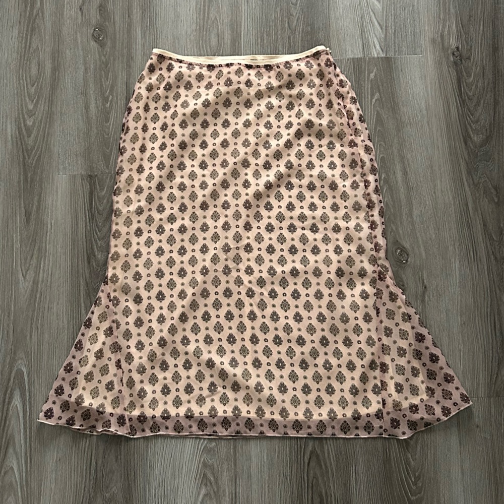 Vintage Hirsch Patterned Cream Skirt